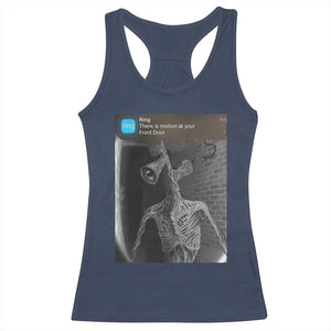 Funny Siren Head Racerback Tank Top Ring with Motion Meme TS10 Navy Print Your Wear