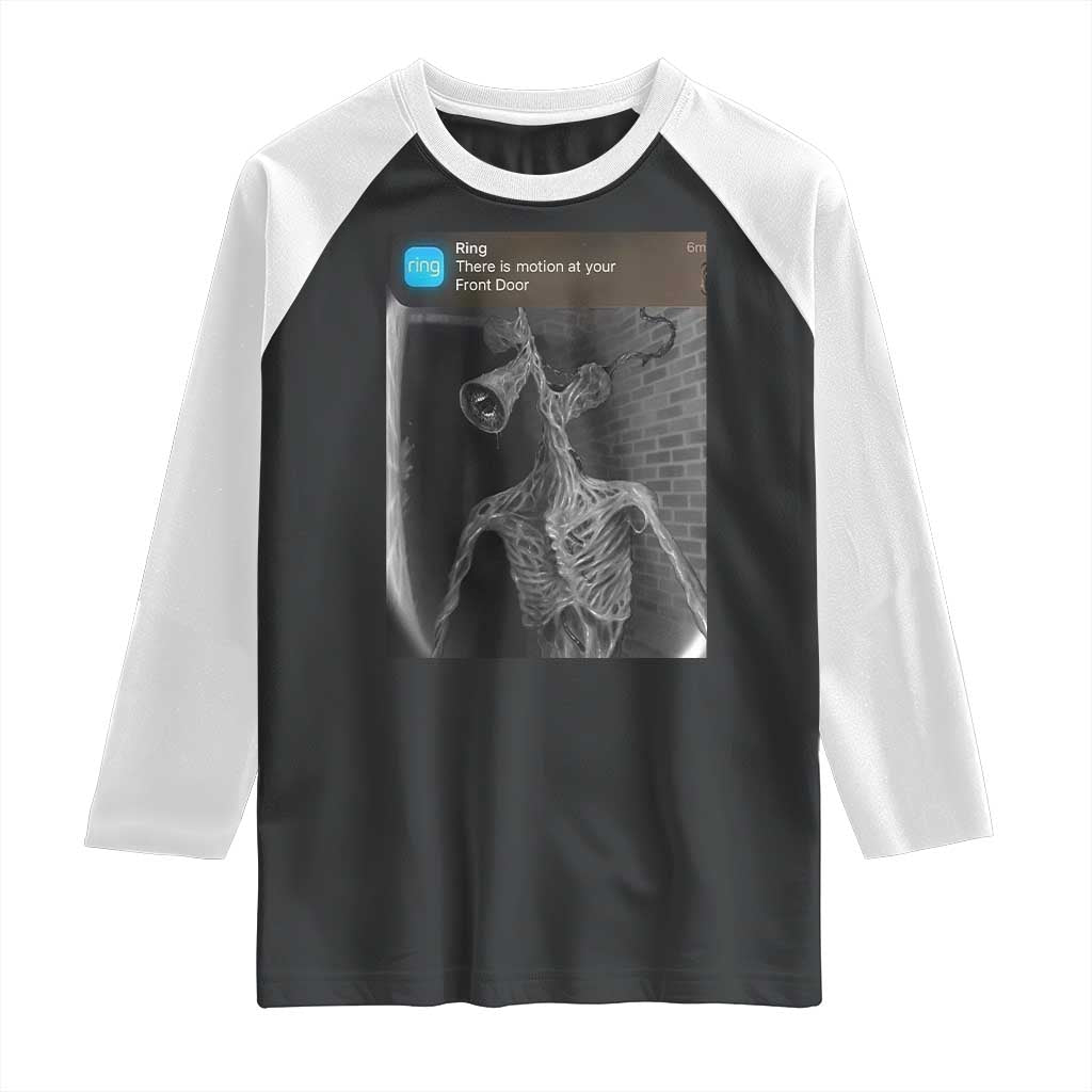 Funny Siren Head Raglan Shirt Ring with Motion Meme TS10 Black White Print Your Wear