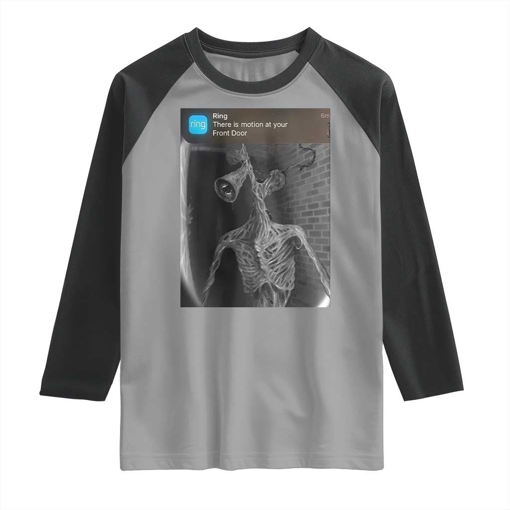 Funny Siren Head Raglan Shirt Ring with Motion Meme TS10 Sport Gray Black Print Your Wear