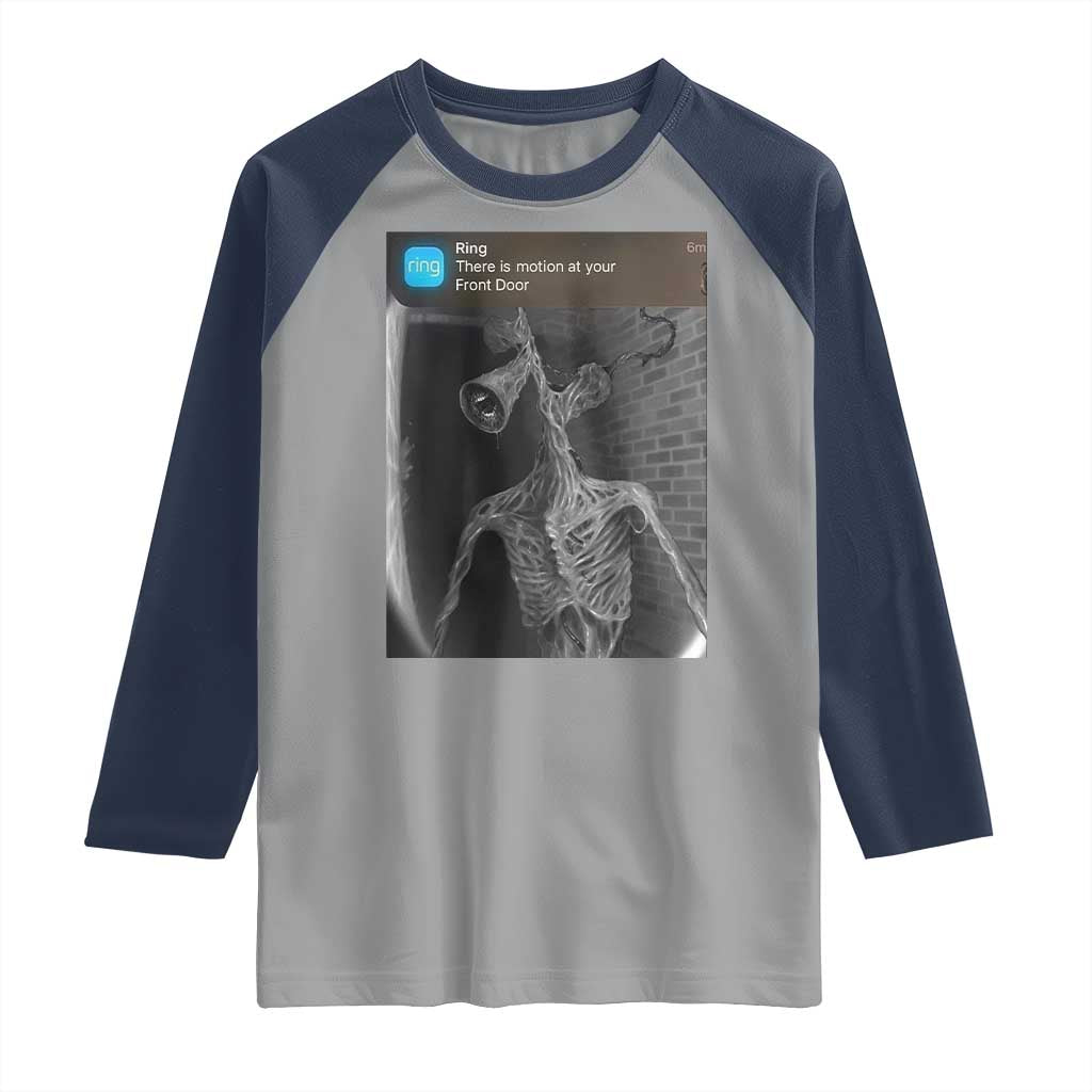 Funny Siren Head Raglan Shirt Ring with Motion Meme TS10 Sport Gray Navy Print Your Wear