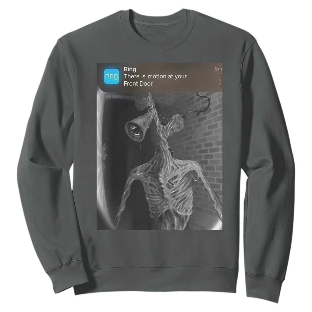 Funny Siren Head Sweatshirt Ring with Motion Meme TS10 Dark Heather Print Your Wear