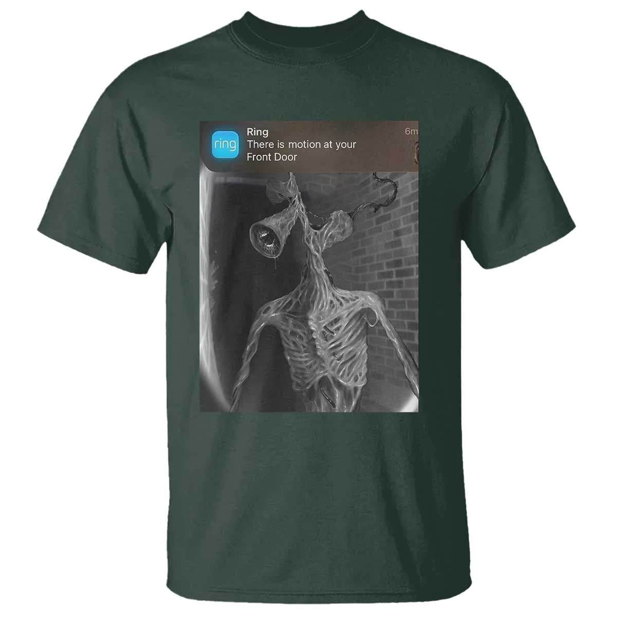 Funny Siren Head T Shirt Ring with Motion Meme TS10 Dark Forest Green Print Your Wear