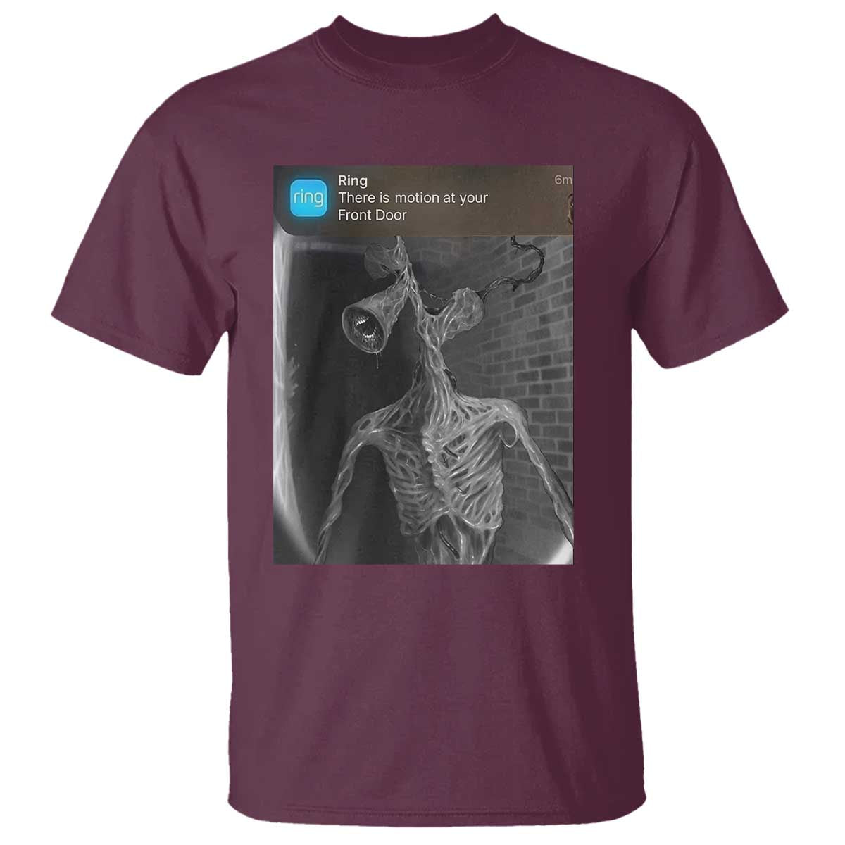 Funny Siren Head T Shirt Ring with Motion Meme TS10 Maroon Print Your Wear