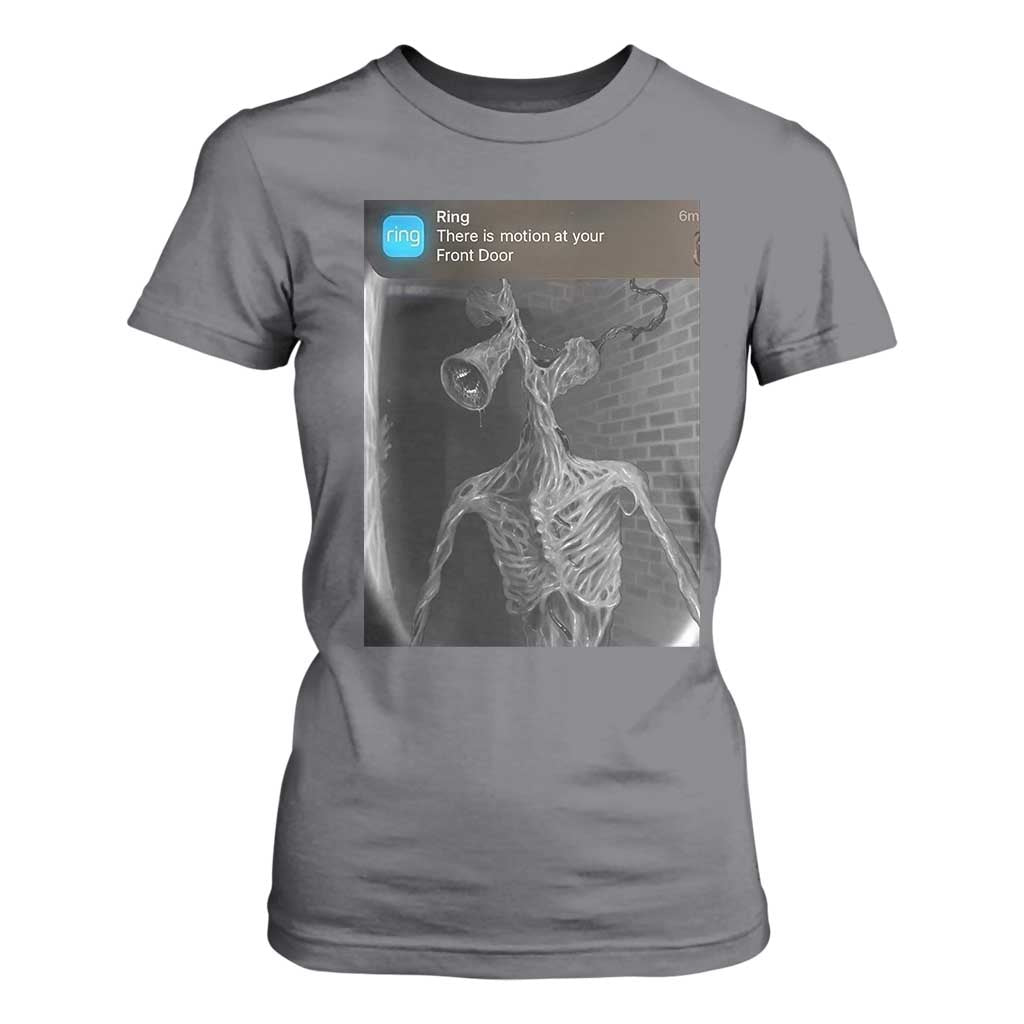 Funny Siren Head T Shirt For Women Ring with Motion Meme TS10 Charcoal Print Your Wear