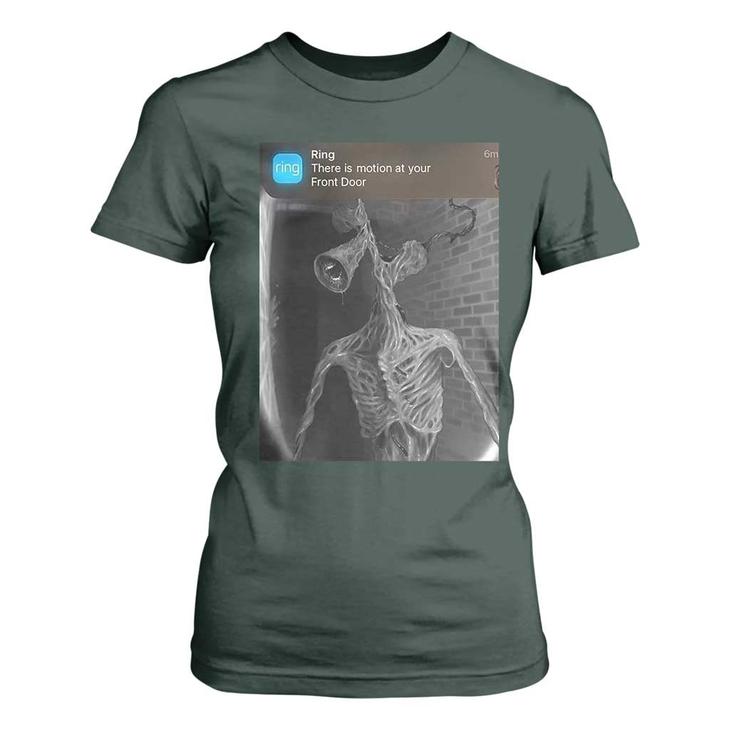 Funny Siren Head T Shirt For Women Ring with Motion Meme TS10 Dark Forest Green Print Your Wear