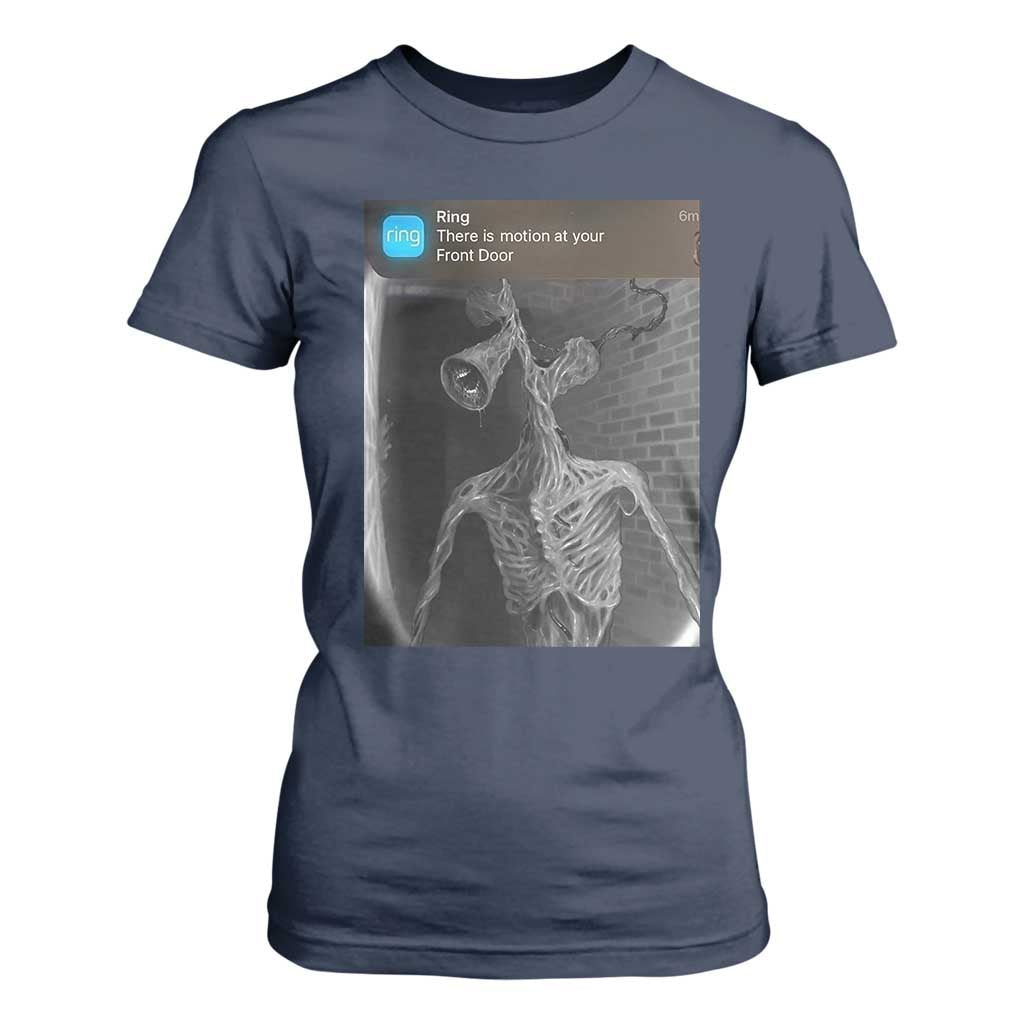 Funny Siren Head T Shirt For Women Ring with Motion Meme TS10 Navy Print Your Wear