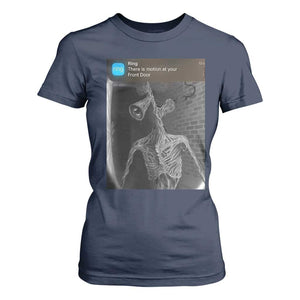 Funny Siren Head T Shirt For Women Ring with Motion Meme TS10 Navy Print Your Wear