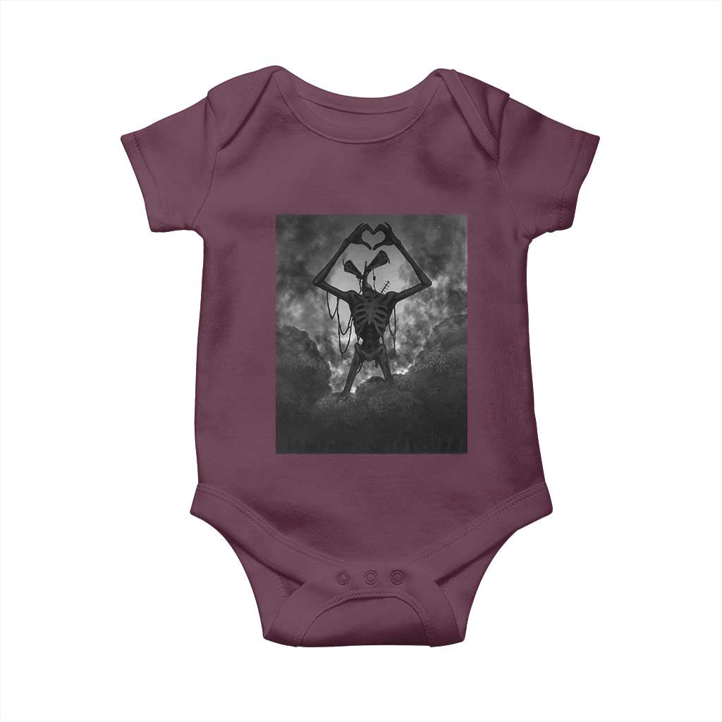 Siren Head Baby Onesie Horror Poster Halloween Supernatural American Cryptid TS10 Maroon Print Your Wear