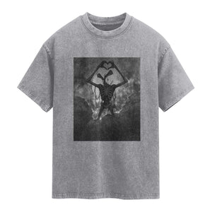 Siren Head Washed Cotton T-Shirt Horror Poster Halloween Supernatural American Cryptid