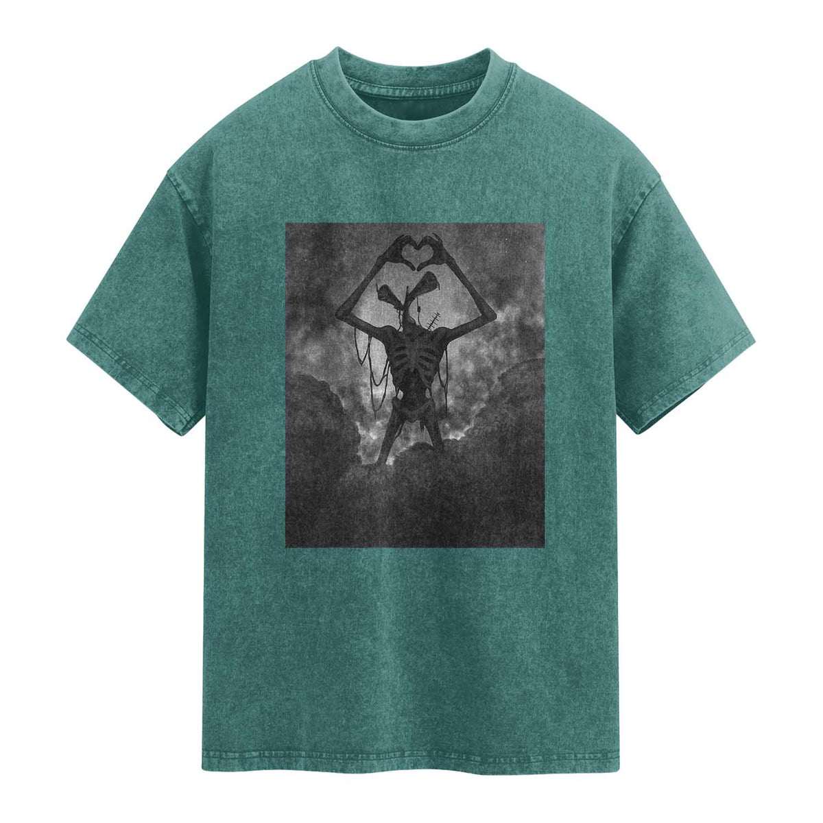 Siren Head Washed Cotton T-Shirt Horror Poster Halloween Supernatural American Cryptid