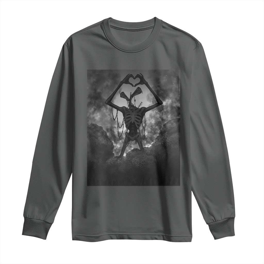Siren Head Long Sleeve Shirt Horror Poster Halloween Supernatural American Cryptid TS10 Dark Heather Print Your Wear