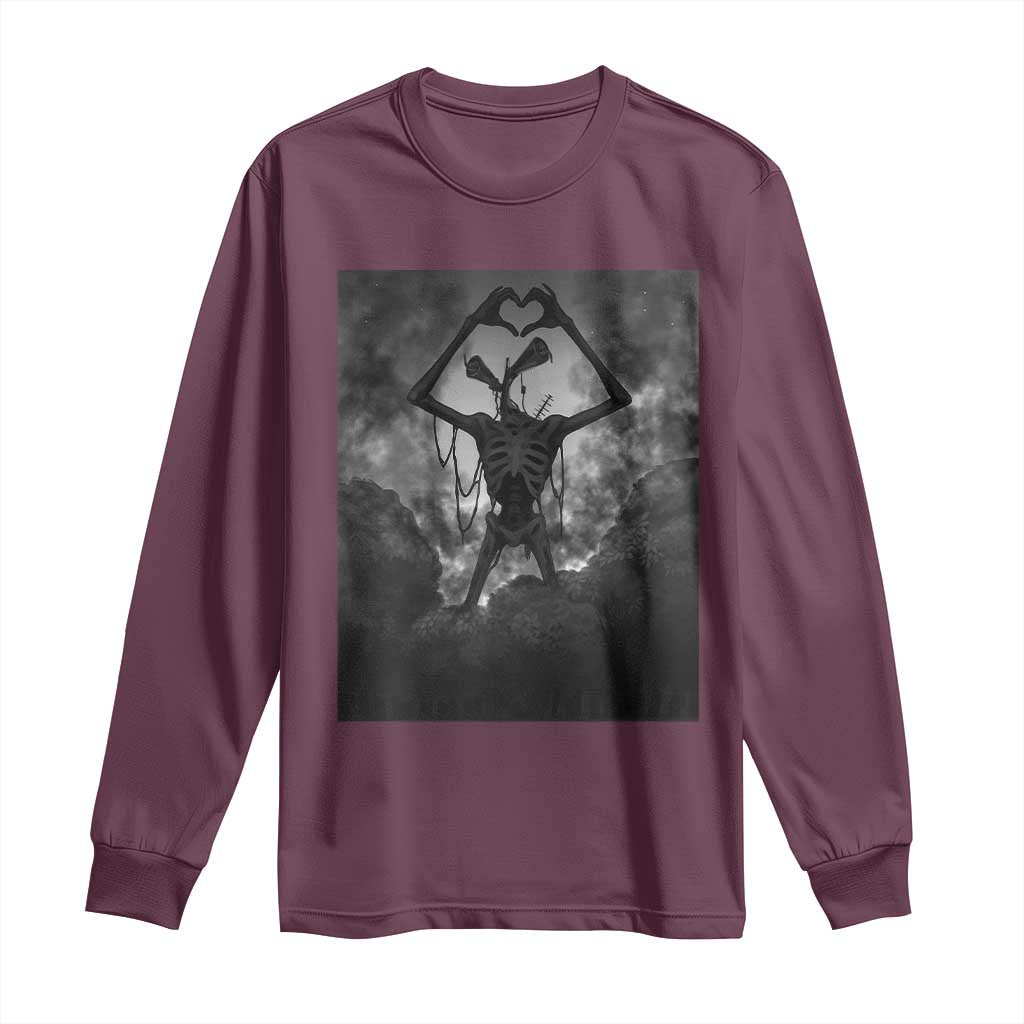 Siren Head Long Sleeve Shirt Horror Poster Halloween Supernatural American Cryptid TS10 Maroon Print Your Wear