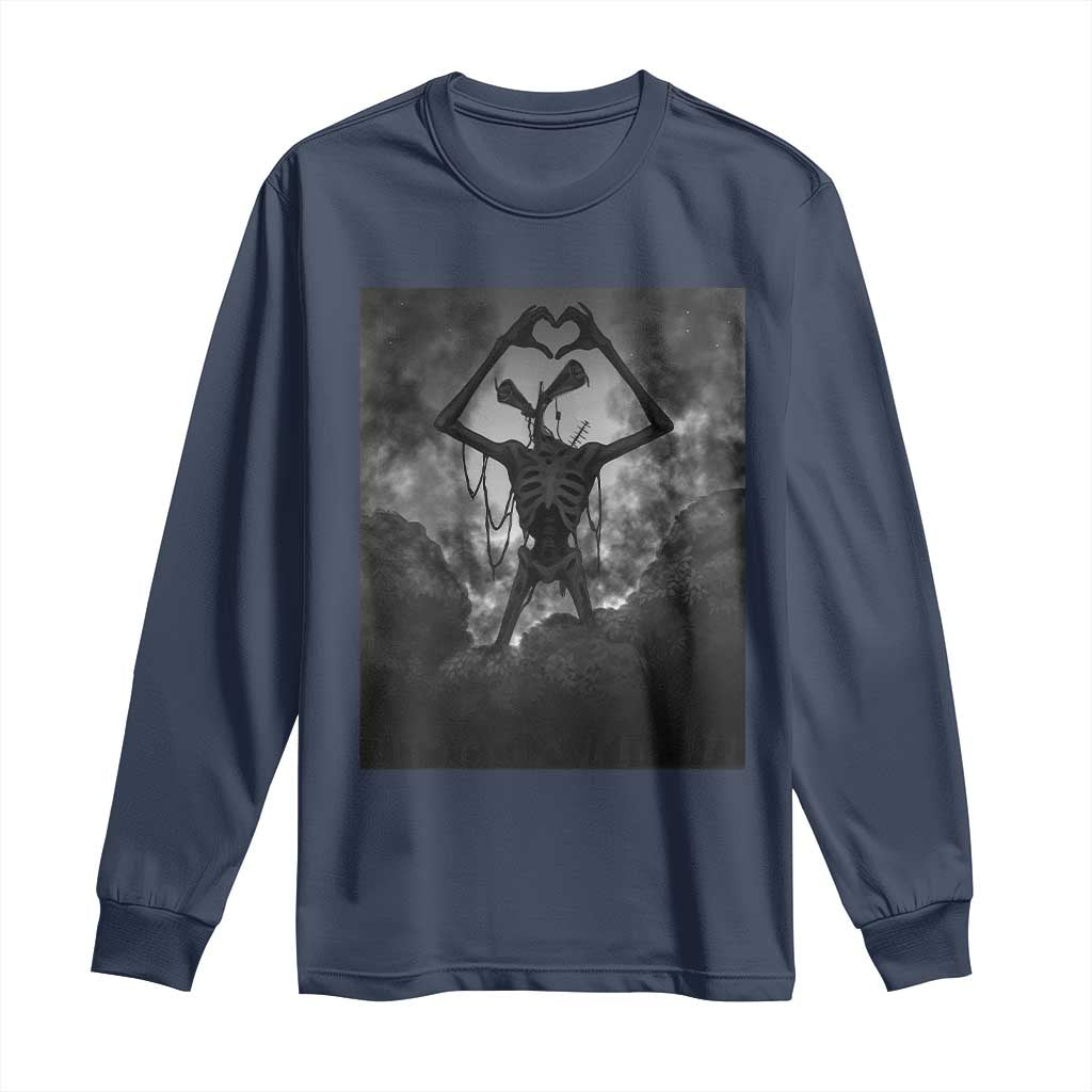 Siren Head Long Sleeve Shirt Horror Poster Halloween Supernatural American Cryptid TS10 Navy Print Your Wear