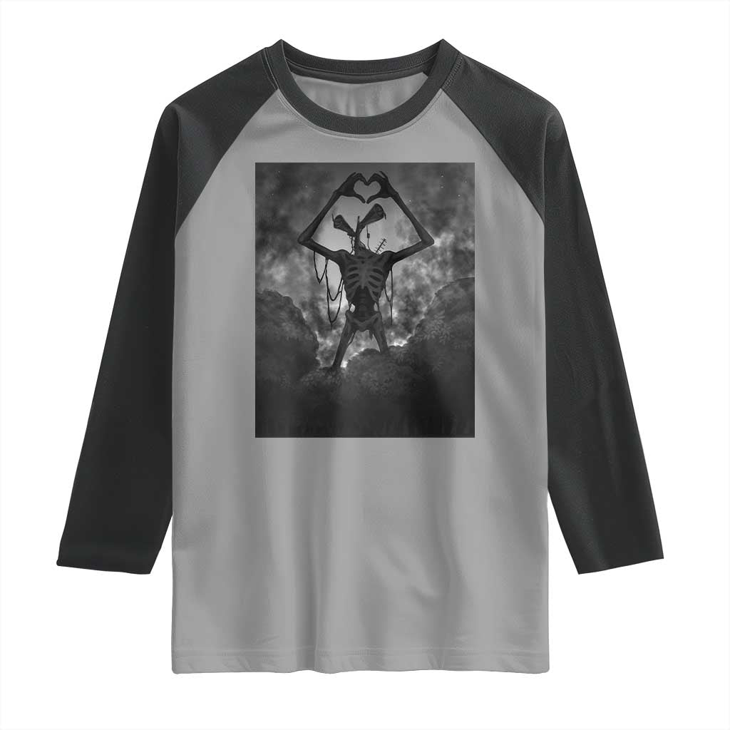 Siren Head Raglan Shirt Horror Poster Halloween Supernatural American Cryptid TS10 Sport Gray Black Print Your Wear