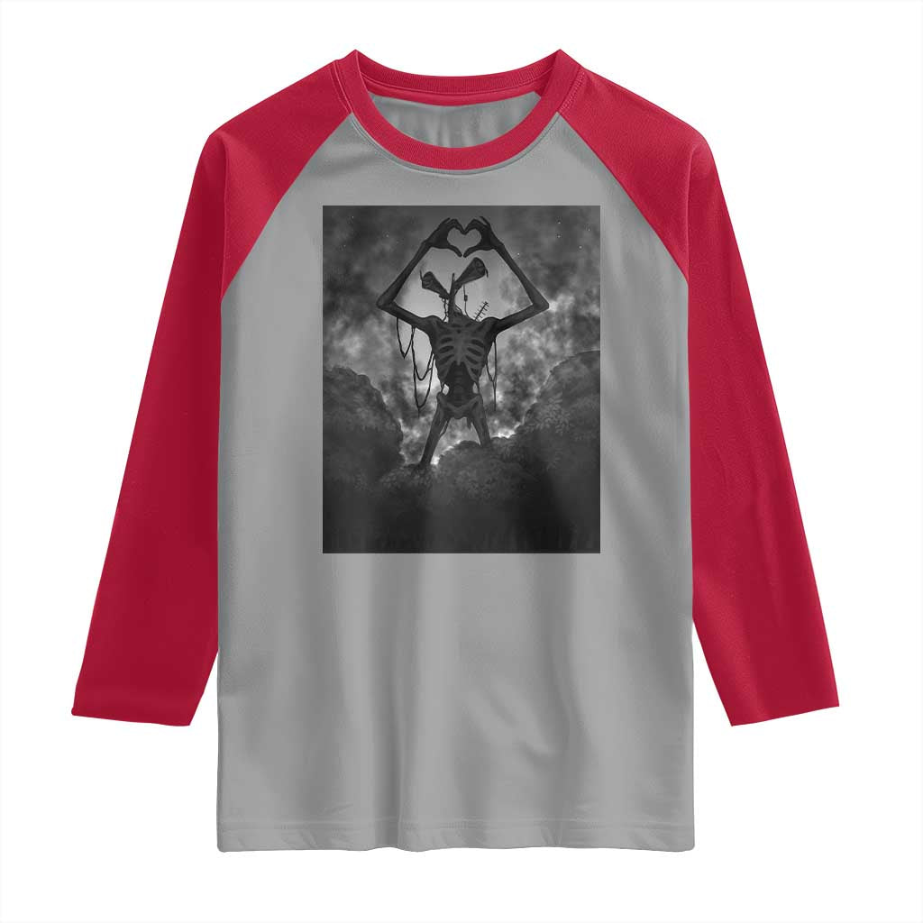 Siren Head Raglan Shirt Horror Poster Halloween Supernatural American Cryptid TS10 Sport Gray Red Print Your Wear