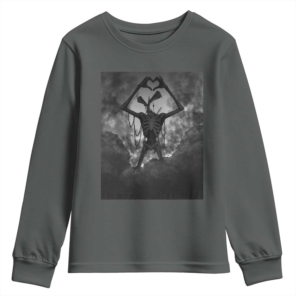 Siren Head Youth Sweatshirt Horror Poster Halloween Supernatural American Cryptid TS10 Dark Heather Print Your Wear