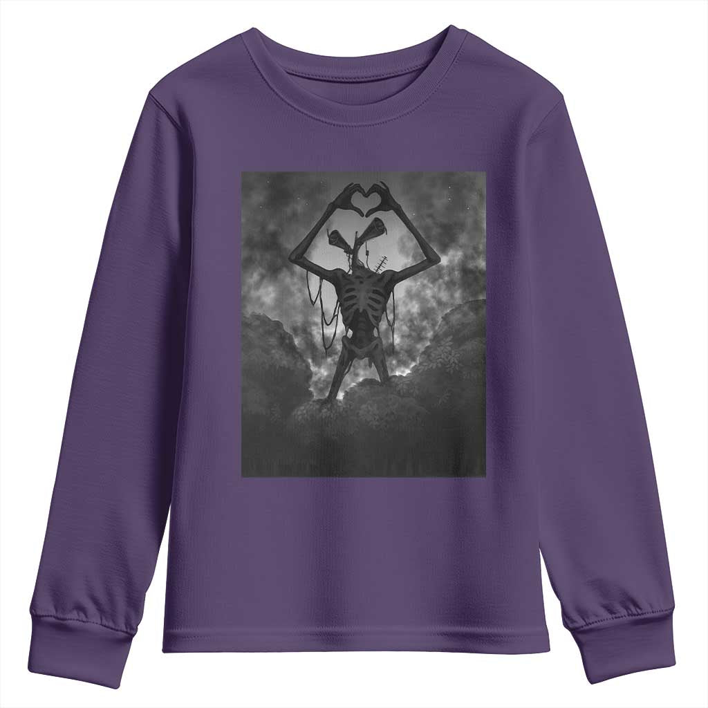 Siren Head Youth Sweatshirt Horror Poster Halloween Supernatural American Cryptid TS10 Purple Print Your Wear