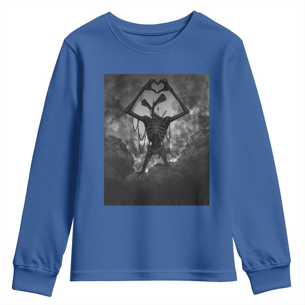 Siren Head Youth Sweatshirt Horror Poster Halloween Supernatural American Cryptid TS10 Royal Blue Print Your Wear