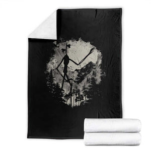 Siren Head Throw Blanket Retro Vintage American Cryptid Mountain Trees TS10 Black Print Your Wear