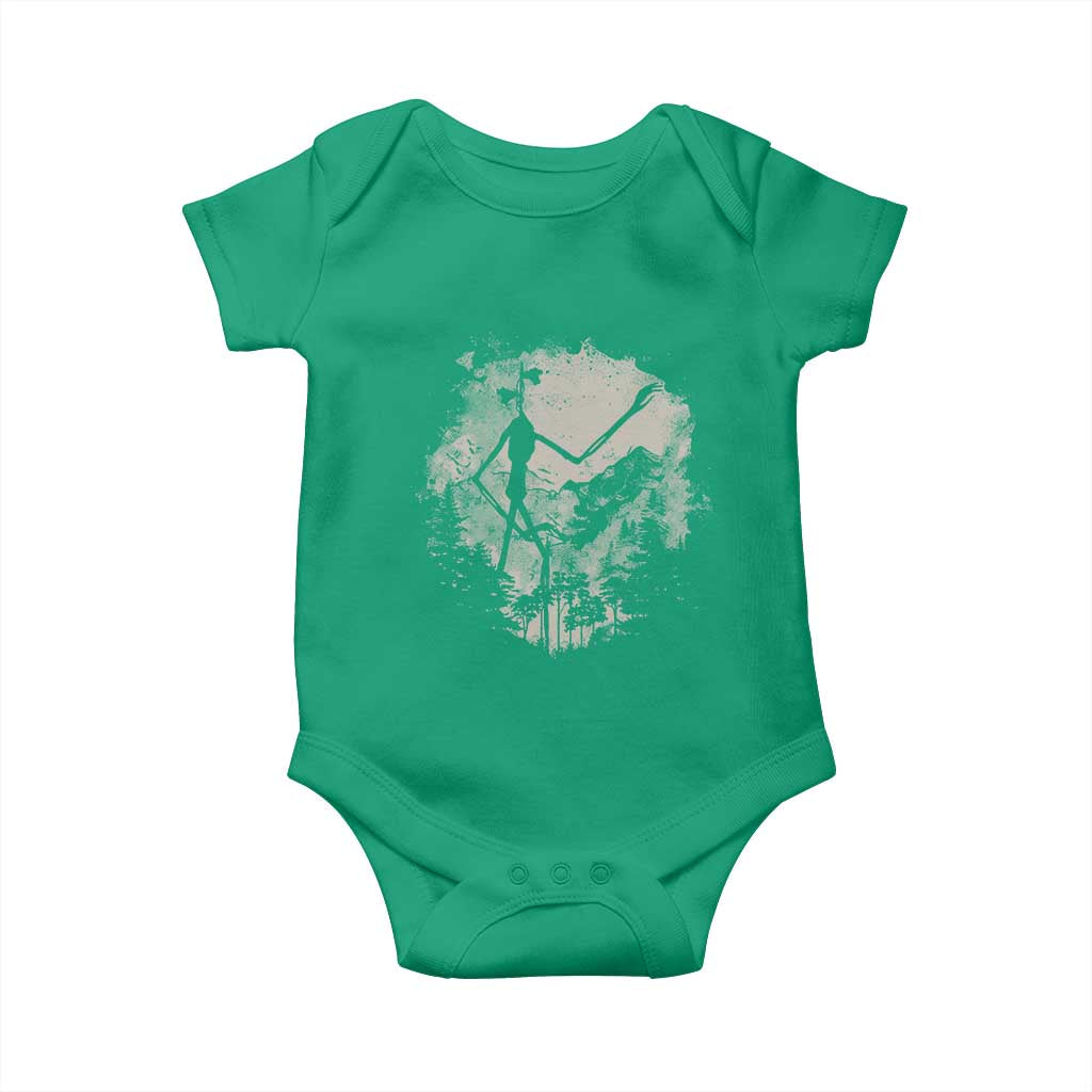 Siren Head Baby Onesie Retro Vintage American Cryptid Mountain Trees TS10 Irish Green Print Your Wear
