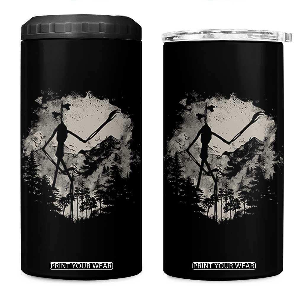 Siren Head 4 in 1 Can Cooler Tumbler Retro Vintage American Cryptid Mountain Trees TS10 One Size: 16 oz Black Print Your Wear