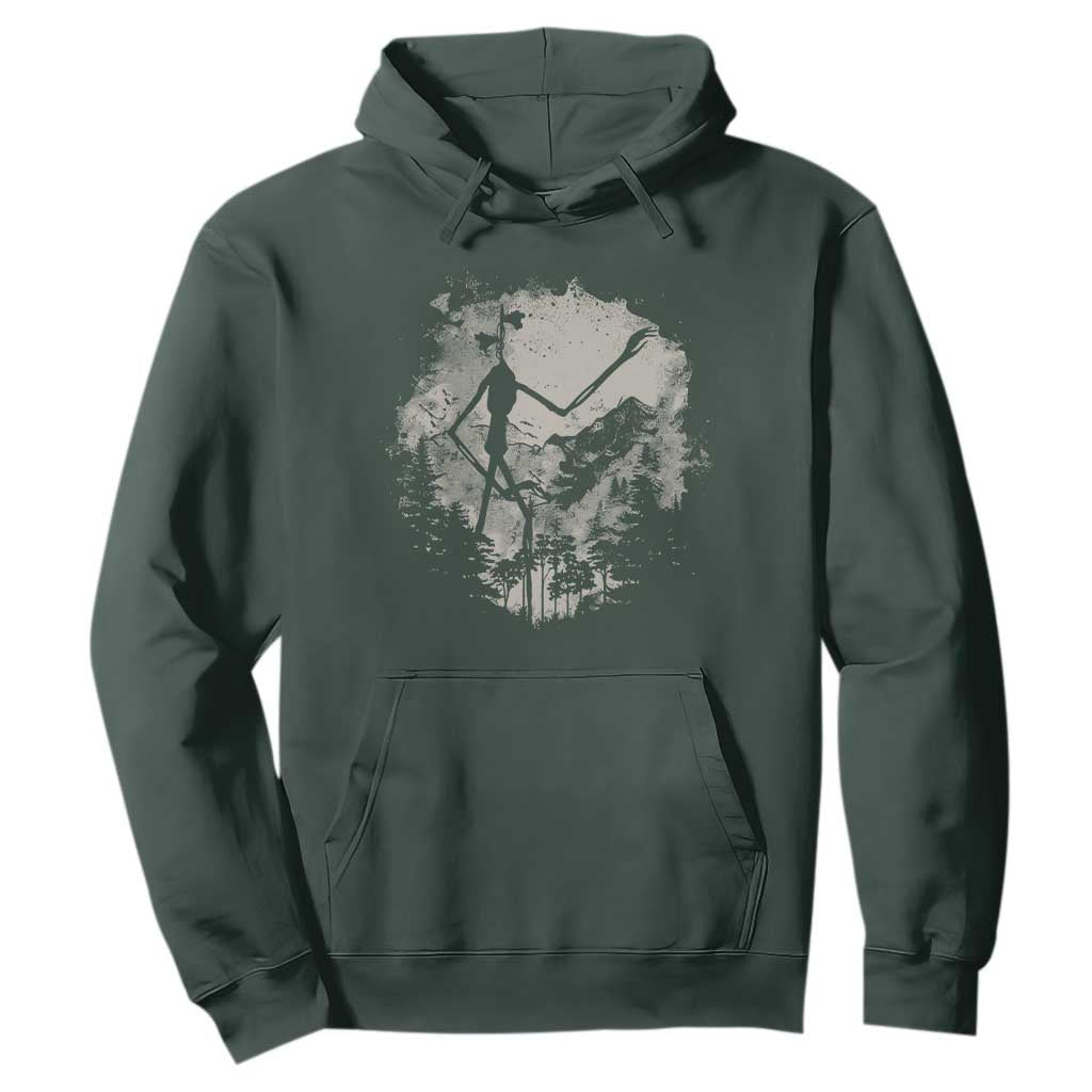 Siren Head Hoodie Retro Vintage American Cryptid Mountain Trees TS10 Dark Forest Green Print Your Wear