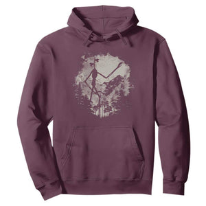 Siren Head Hoodie Retro Vintage American Cryptid Mountain Trees TS10 Maroon Print Your Wear