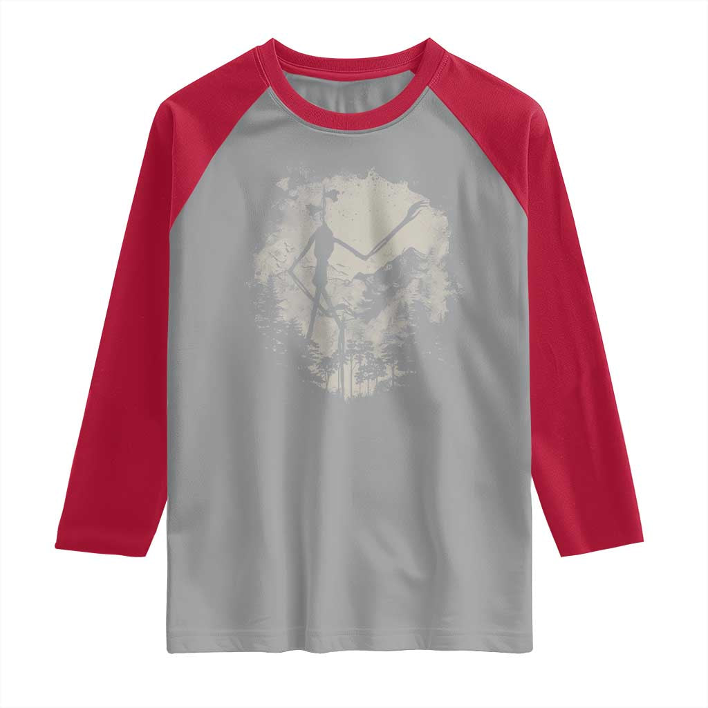 Siren Head Raglan Shirt Retro Vintage American Cryptid Mountain Trees TS10 Sport Gray Red Print Your Wear