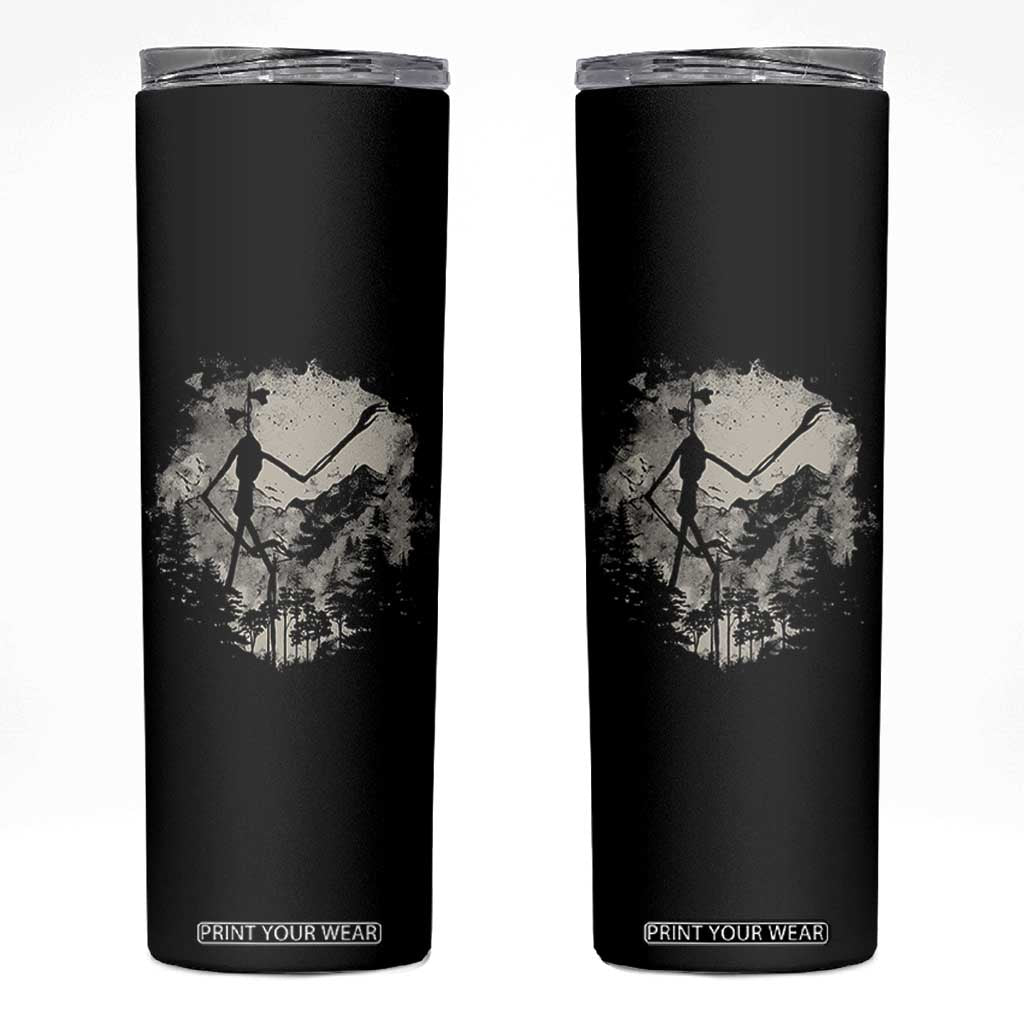 Siren Head Skinny Tumbler Retro Vintage American Cryptid Mountain Trees TS10 Black Print Your Wear