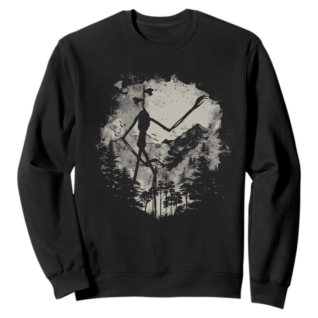 Siren Head Sweatshirt Retro Vintage American Cryptid Mountain Trees TS10 Black Print Your Wear