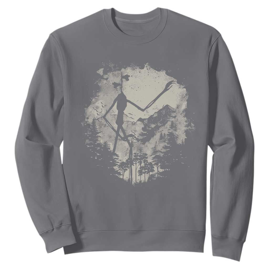 Siren Head Sweatshirt Retro Vintage American Cryptid Mountain Trees TS10 Charcoal Print Your Wear