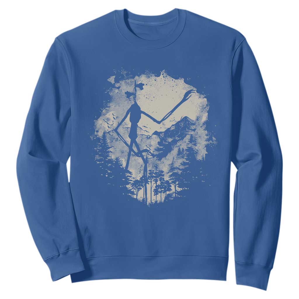 Siren Head Sweatshirt Retro Vintage American Cryptid Mountain Trees TS10 Royal Blue Print Your Wear