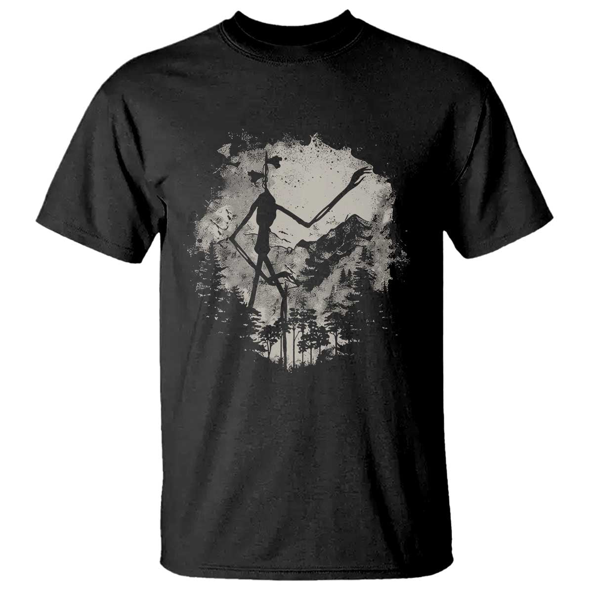 Siren Head T Shirt Retro Vintage American Cryptid Mountain Trees TS10 Black Print Your Wear