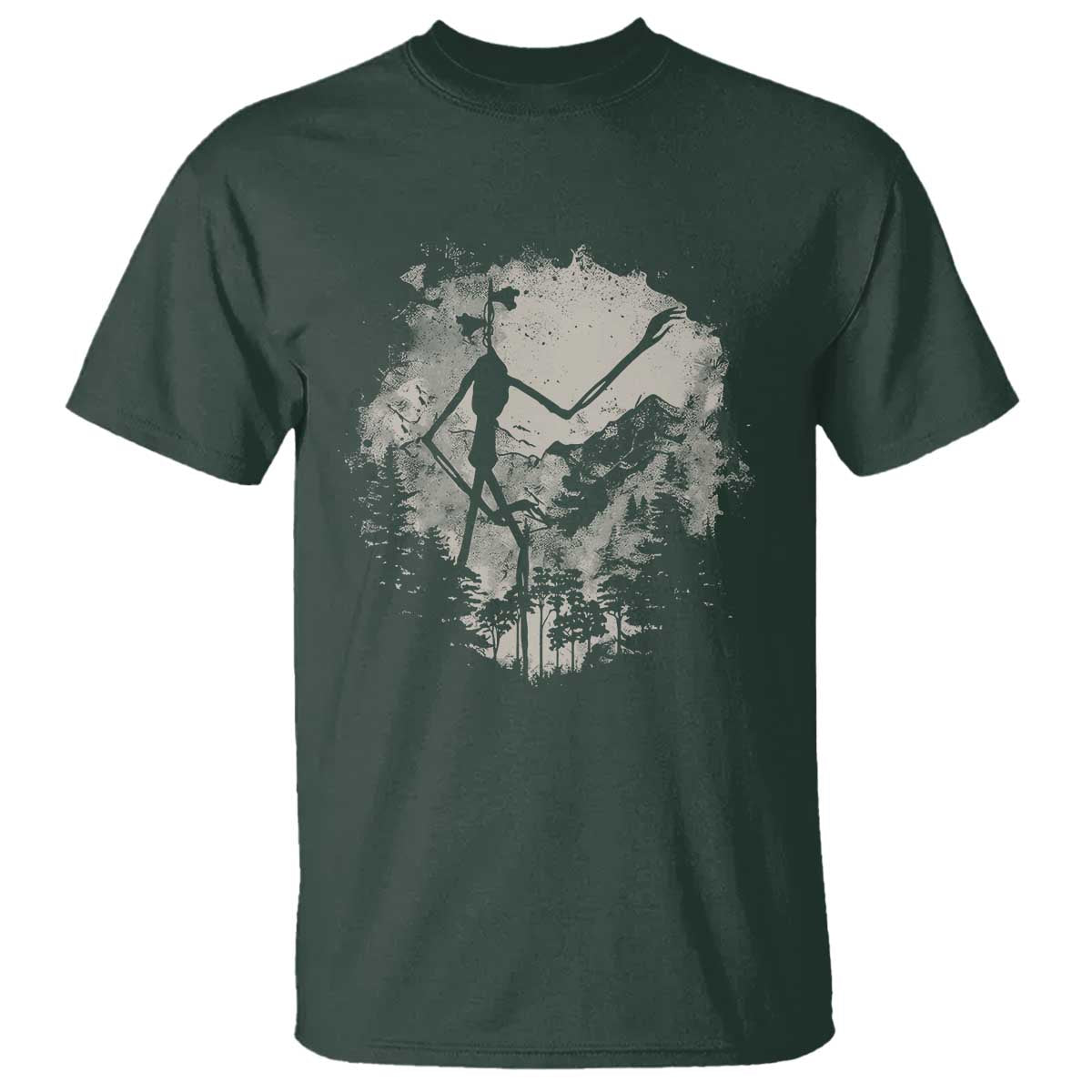 Siren Head T Shirt Retro Vintage American Cryptid Mountain Trees TS10 Dark Forest Green Print Your Wear