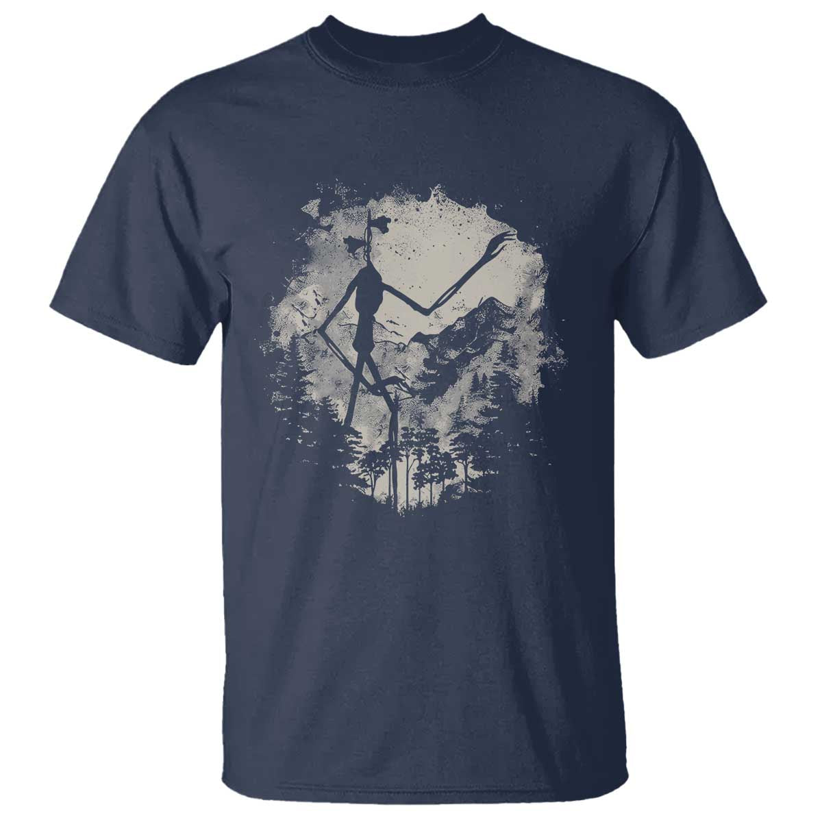 Siren Head T Shirt Retro Vintage American Cryptid Mountain Trees TS10 Navy Print Your Wear