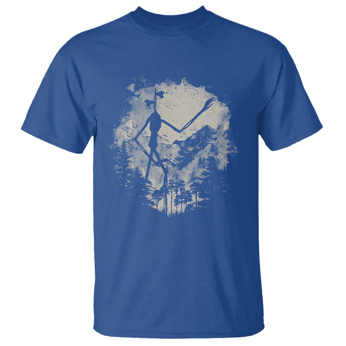 Siren Head T Shirt Retro Vintage American Cryptid Mountain Trees TS10 Royal Blue Print Your Wear