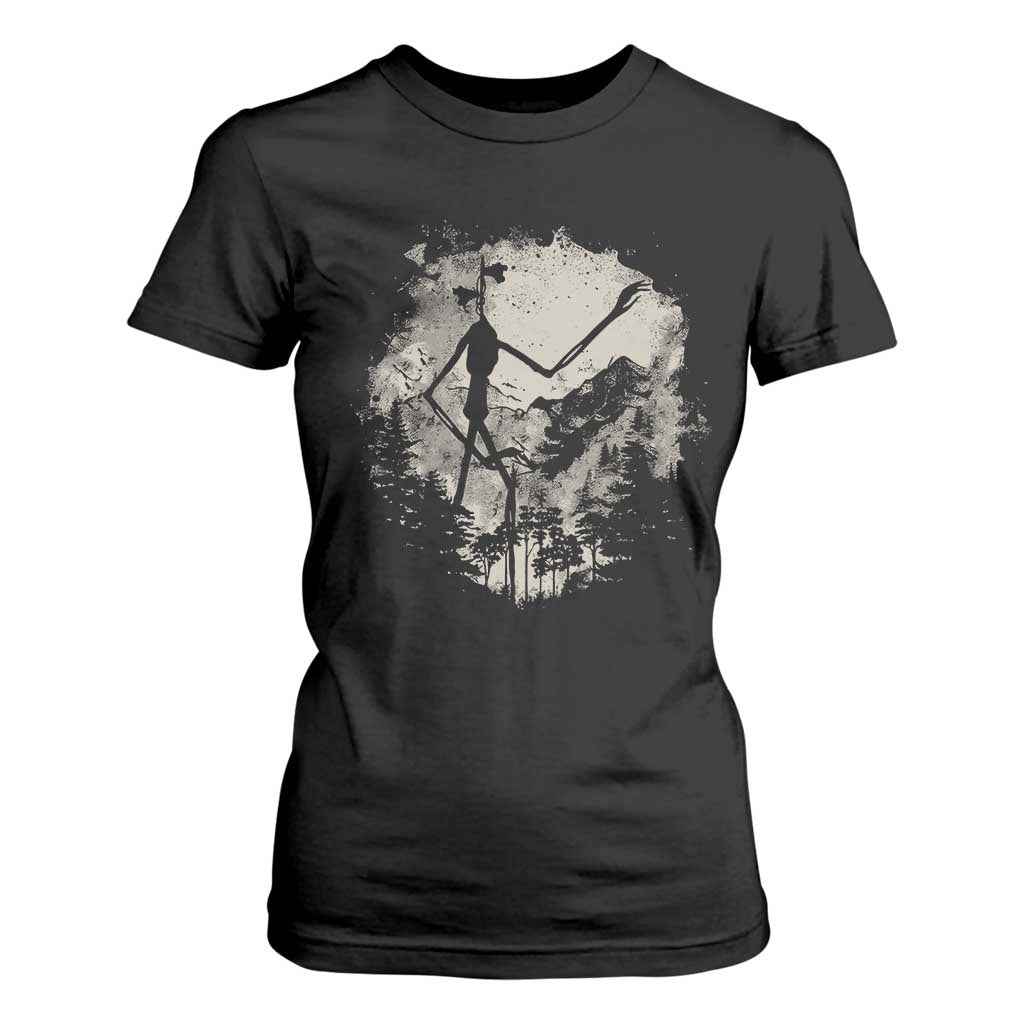 Siren Head T Shirt For Women Retro Vintage American Cryptid Mountain Trees TS10 Black Print Your Wear
