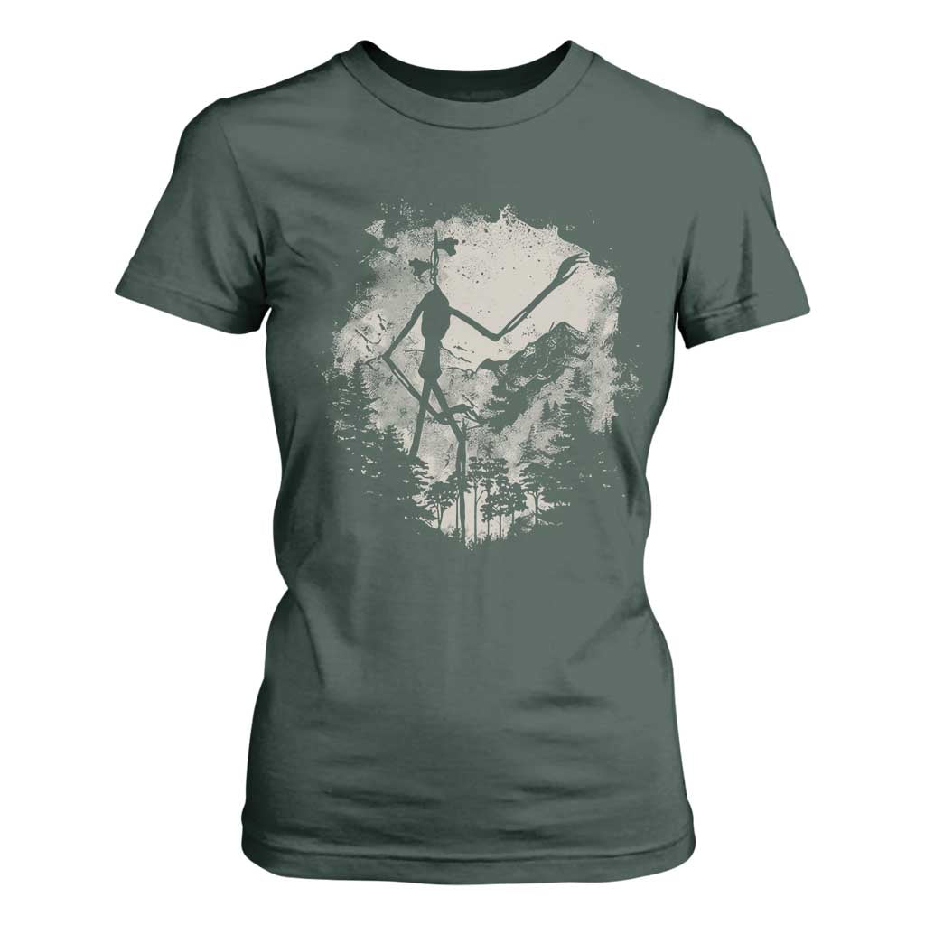 Siren Head T Shirt For Women Retro Vintage American Cryptid Mountain Trees TS10 Dark Forest Green Print Your Wear