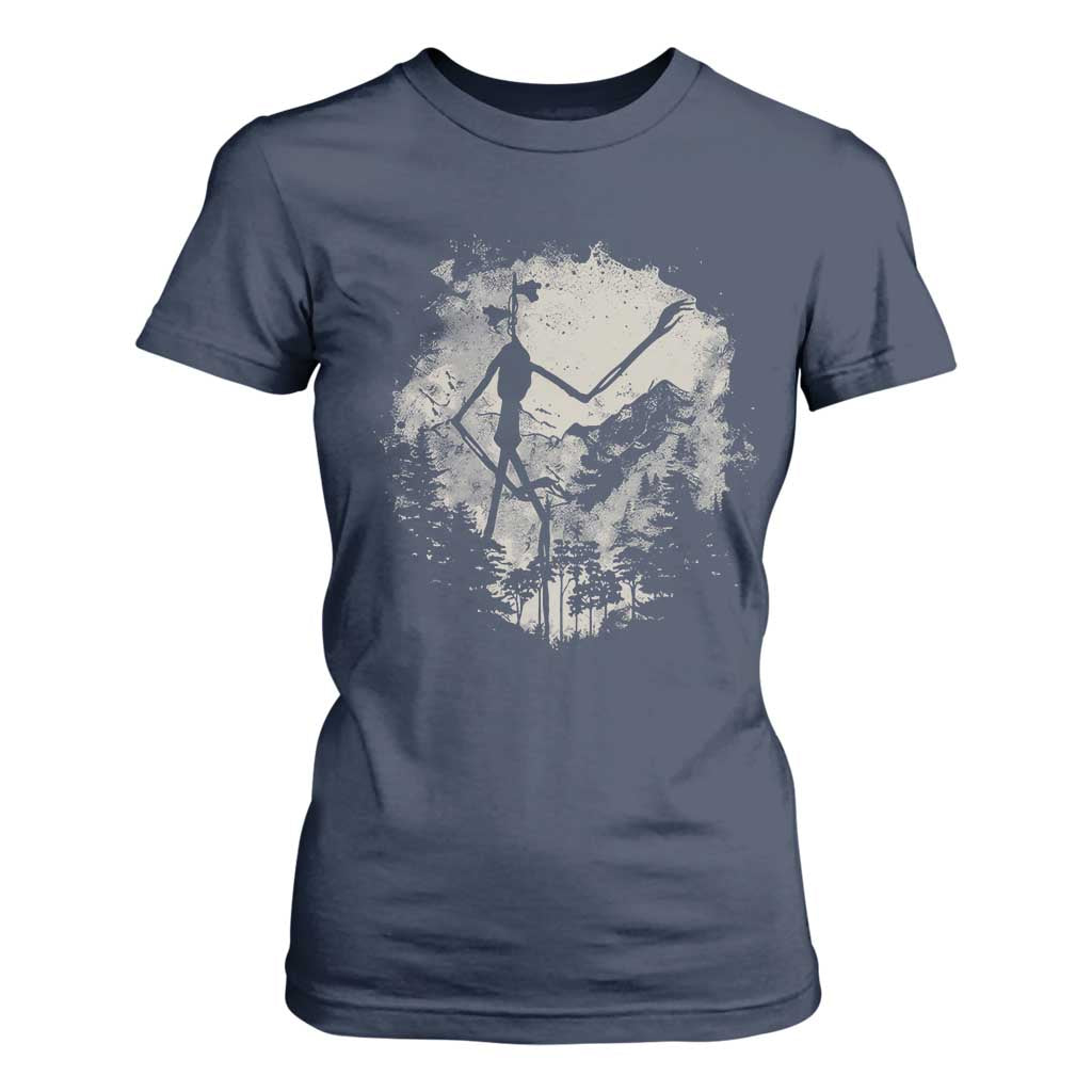 Siren Head T Shirt For Women Retro Vintage American Cryptid Mountain Trees TS10 Navy Print Your Wear
