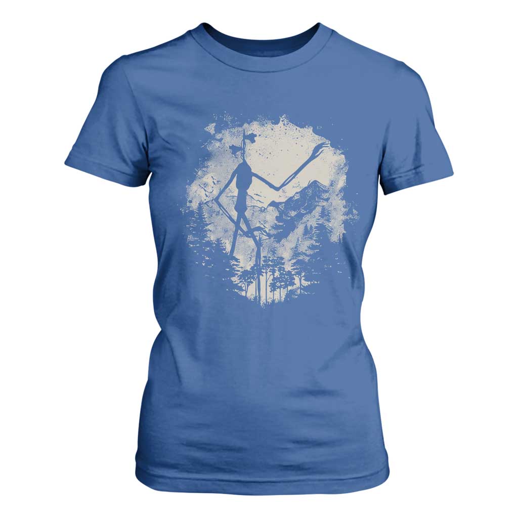 Siren Head T Shirt For Women Retro Vintage American Cryptid Mountain Trees TS10 Royal Blue Print Your Wear