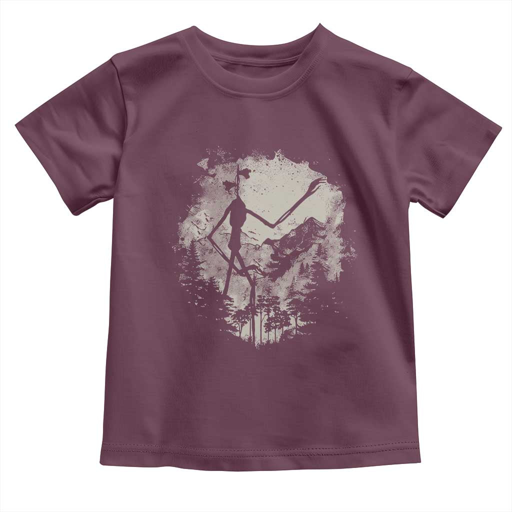 Siren Head Toddler T Shirt Retro Vintage American Cryptid Mountain Trees TS10 Maroon Print Your Wear