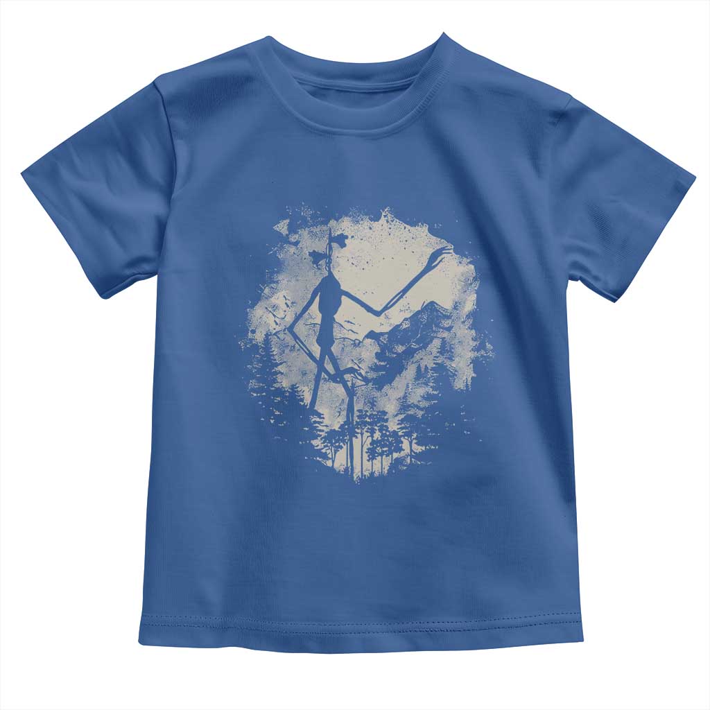 Siren Head Toddler T Shirt Retro Vintage American Cryptid Mountain Trees TS10 Royal Blue Print Your Wear