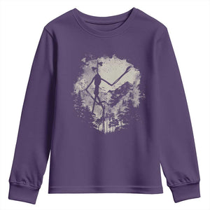 Siren Head Youth Sweatshirt Retro Vintage American Cryptid Mountain Trees TS10 Purple Print Your Wear
