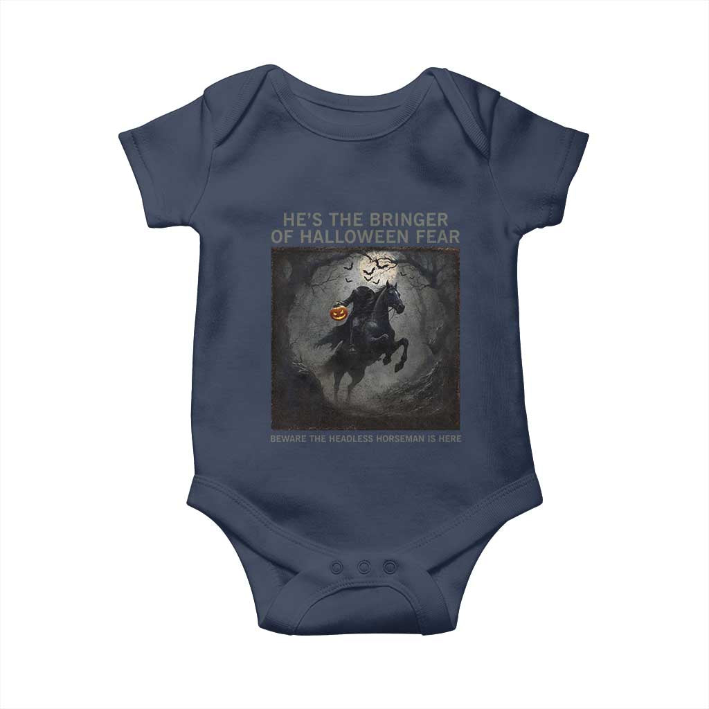 Headless Horseman Baby Onesie Vintage Gothic Scary Costume Halloween October Festive TS10 Navy Print Your Wear