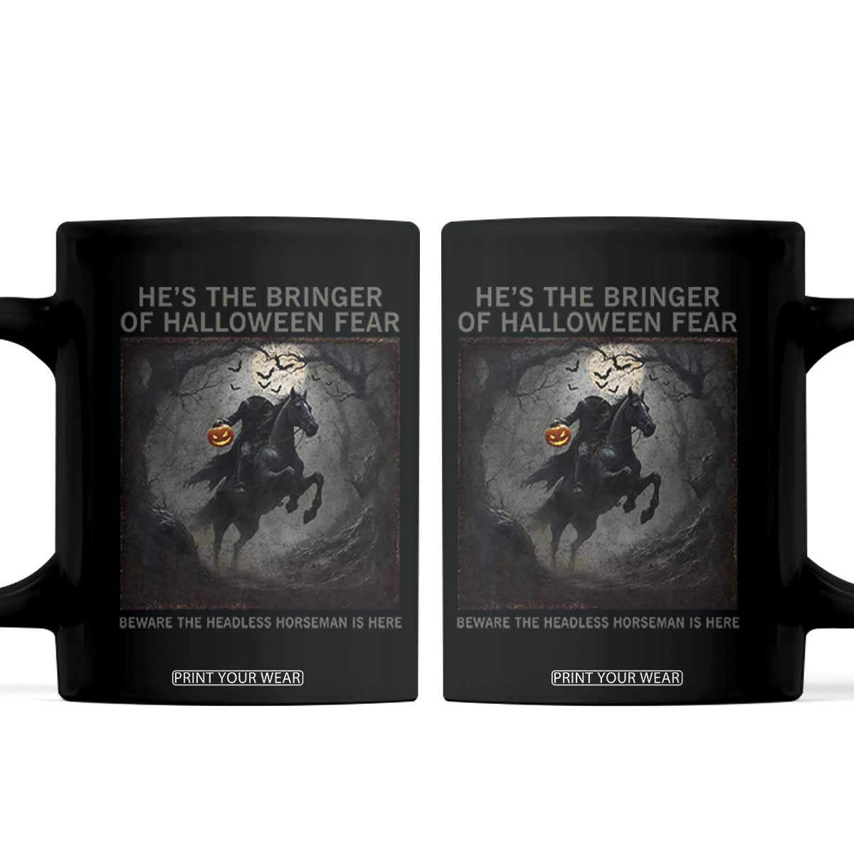 Headless Horseman Coffee Mug Vintage Gothic Scary Costume Halloween October Festive TS10 Black Print Your Wear