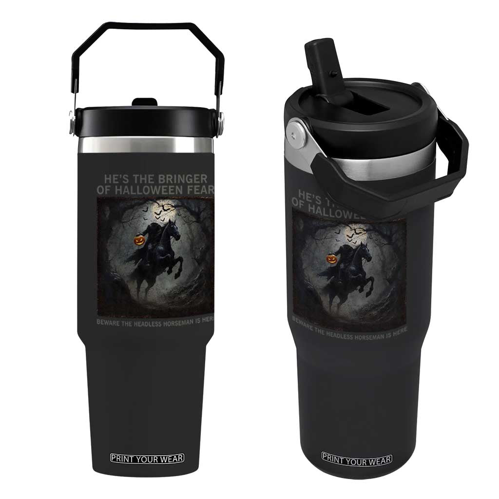 Headless Horseman Flip Straw Tumbler Vintage Gothic Scary Costume Halloween October Festive TS10 One Size: 30 oz Black Print Your Wear