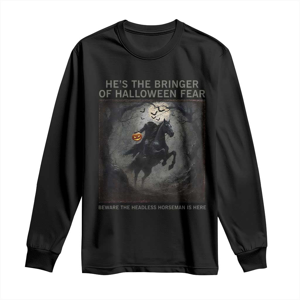 Headless Horseman Long Sleeve Shirt Vintage Gothic Scary Costume Halloween October Festive TS10 Black Print Your Wear