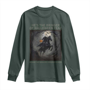 Headless Horseman Long Sleeve Shirt Vintage Gothic Scary Costume Halloween October Festive TS10 Dark Forest Green Print Your Wear