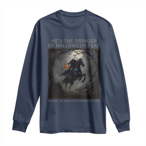 Headless Horseman Long Sleeve Shirt Vintage Gothic Scary Costume Halloween October Festive TS10 Navy Print Your Wear