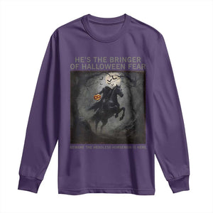 Headless Horseman Long Sleeve Shirt Vintage Gothic Scary Costume Halloween October Festive TS10 Purple Print Your Wear